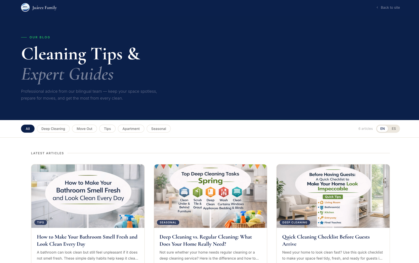 Juárez Family blog — custom CMS by Juan David Avellaneda